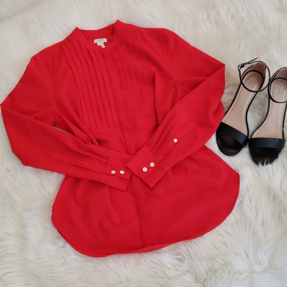 Woman's J.Crew red button down blouse
